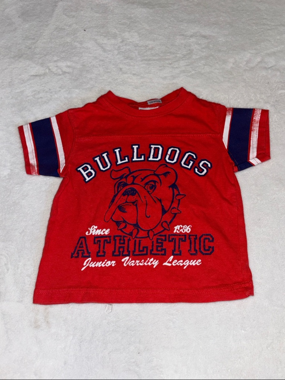 (3 for $10) little rebels Bulldogs Red Athletic Kids Tee
